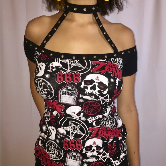 Killstar Tops - Killstar Rob Zombie American Nightmare Choker Top